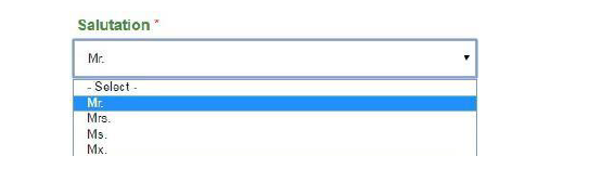 Salutation Dropdown
